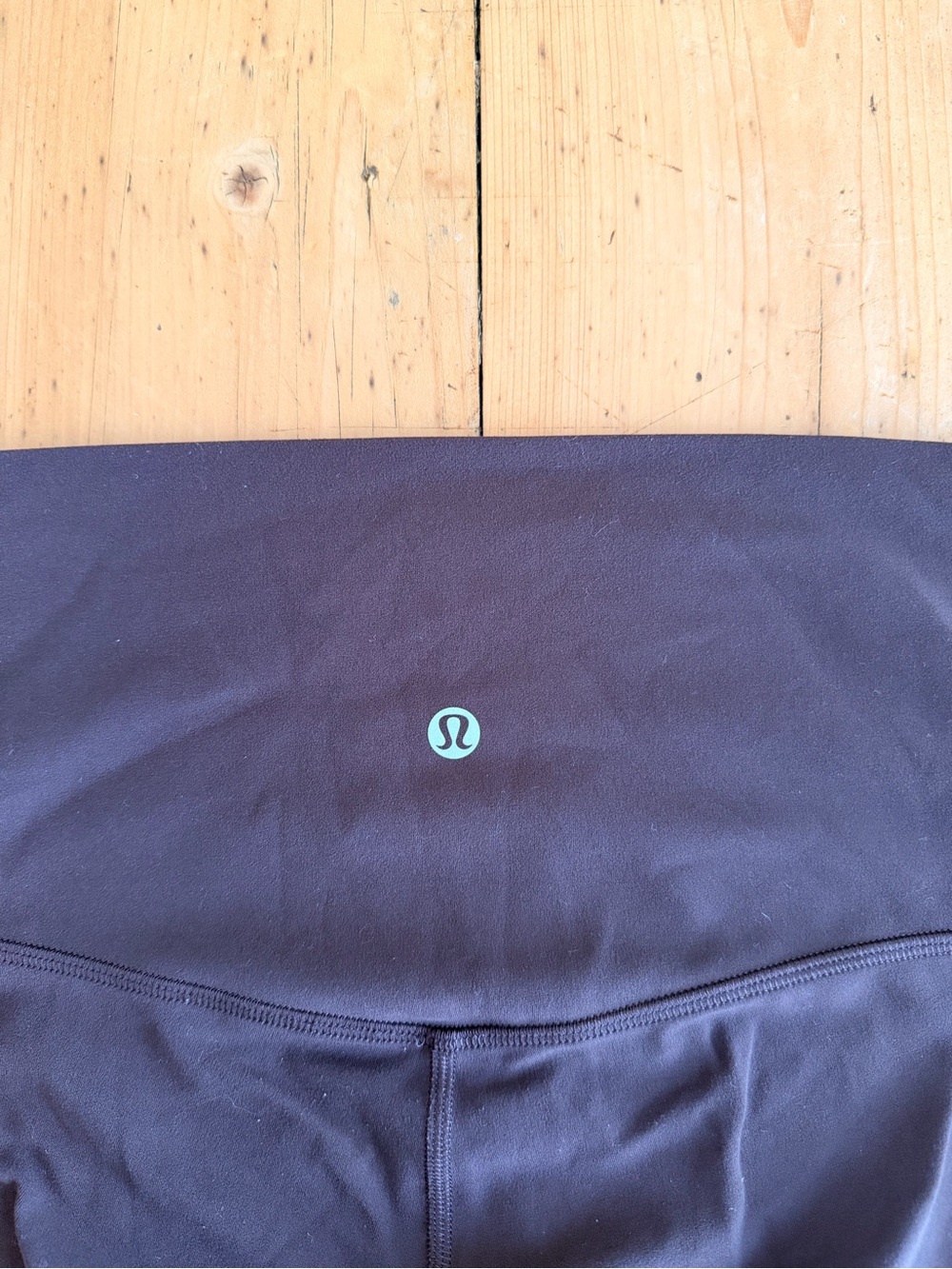 lululemon athletica Black Leggings with Teal Logo